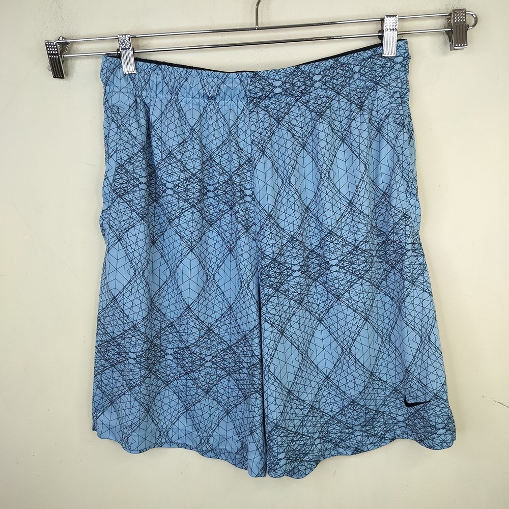 Nike Dri-Fit Shorts Mens XL Geometric Web Print Athletic Gym Blue